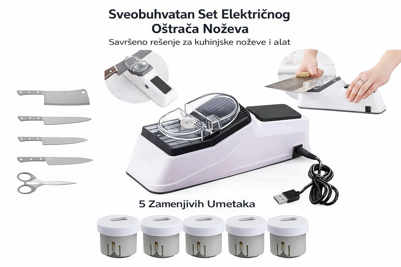 Električni oštrač noževa i makaza – Savršen Alat za Svaku Kuhinju